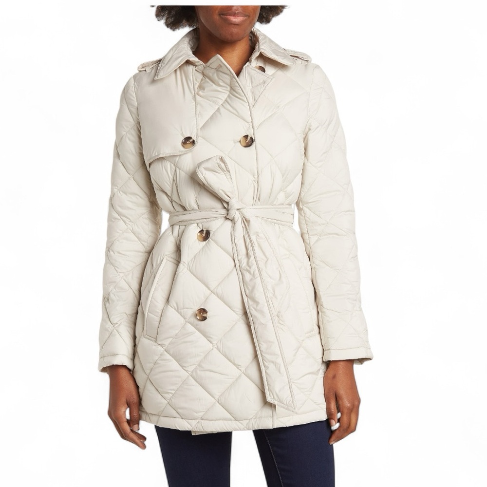 SAM EDELMAN Lofty Padded Double Trench Cost Small NWT belted Water repellent